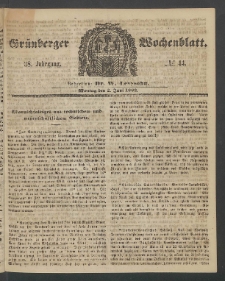 Gr&uuml;nberger Wochenblatt, No. 44. (2. Juni 1862)