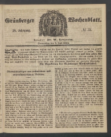 Gr&uuml;nberger Wochenblatt, No. 53. (3. Juli 1862)