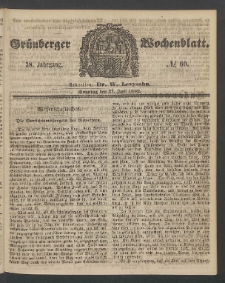 Gr&uuml;nberger Wochenblatt, No. 60. (27. Juli 1862)