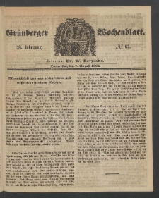 Grünberger Wochenblatt, No. 63. (7. August 1862)