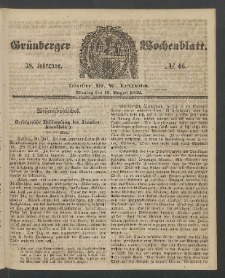 Grünberger Wochenblatt, No. 66. (18. August 1862)