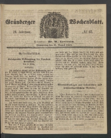 Gr&uuml;nberger Wochenblatt, No. 67. (21. August 1862)