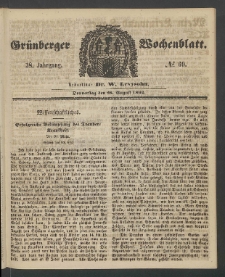 Grünberger Wochenblatt, No. 69. (28. August 1862)