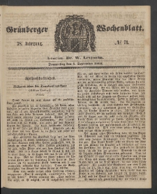Grünberger Wochenblatt, No. 71. (4. September 1862)