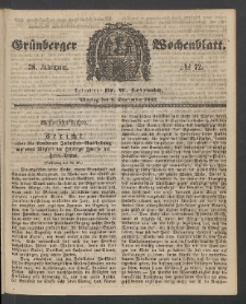 Grünberger Wochenblatt, No. 72. (8. September 1862)