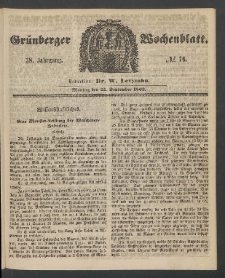 Gr&uuml;nberger Wochenblatt, No. 76. (22. September 1862)