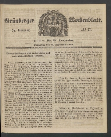 Grünberger Wochenblatt, No. 77. (25. September 1862)