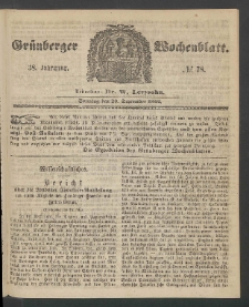 Gr&uuml;nberger Wochenblatt, No. 78. (28. September 1862)