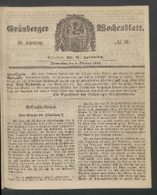 Gr&uuml;nberger Wochenblatt, No. 79. (2. Oktober 1862)