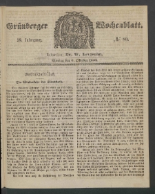 Gr&uuml;nberger Wochenblatt, No. 80. (6. Oktober 1862)