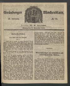 Grünberger Wochenblatt, No. 92. (17. November 1862)