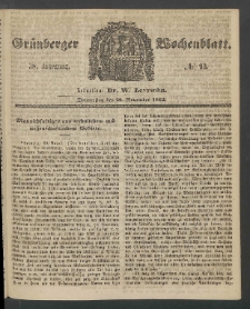 Gr&uuml;nberger Wochenblatt, No. 93. (20. November 1862)