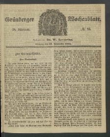 Gr&uuml;nberger Wochenblatt, No. 94. (24. November 1862)