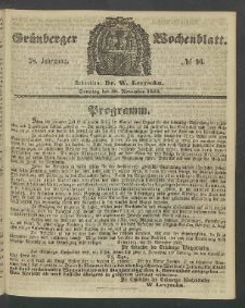 Gr&uuml;nberger Wochenblatt, No. 96. (30. November 1862)