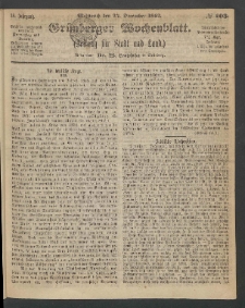 Gr&uuml;nberger Wochenblatt: Zeitung f&uuml;r Stadt und Land, No. 103. (24. December 1862)