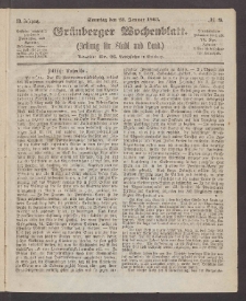 Grünberger Wochenblatt: Zeitung für Stadt und Land, No. 8. (25. Januar 1863)