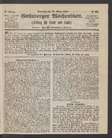 Gr&uuml;nberger Wochenblatt: Zeitung f&uuml;r Stadt und Land, No. 26. (29. M&auml;rz 1863)