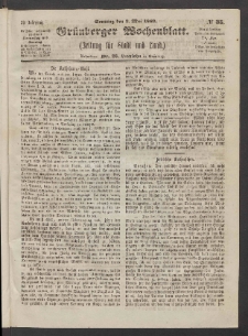 Grünberger Wochenblatt: Zeitung für Stadt und Land, No. 35. (3. Mai 1863)