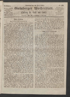 Grünberger Wochenblatt: Zeitung für Stadt und Land, No. 59. (26. Juli 1863)