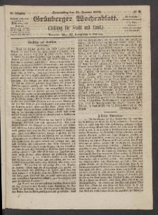 Gr&uuml;nberger Wochenblatt: Zeitung f&uuml;r Stadt und Land, No. 6. (21. Januar 1864)