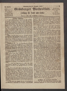 Gr&uuml;nberger Wochenblatt: Zeitung f&uuml;r Stadt und Land, No. 9. (31. Januar 1864)