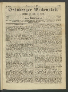 Gr&uuml;nberger Wochenblatt: Zeitung f&uuml;r Stadt und Land, No. 10. (5. Februar 1865)