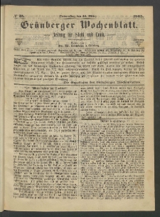 Grünberger Wochenblatt: Zeitung für Stadt und Land, No. 25. (30. März 1865)
