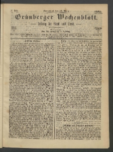 Grünberger Wochenblatt: Zeitung für Stadt und Land, No. 30. (15. April 1865)