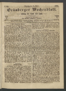 Grünberger Wochenblatt: Zeitung für Stadt und Land, No. 34. (30. April 1865)