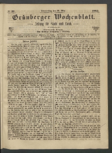 Grünberger Wochenblatt: Zeitung für Stadt und Land, No. 37. (11. Mai 1865))