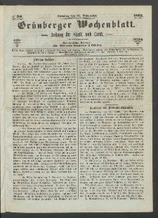 Grünberger Wochenblatt: Zeitung für Stadt und Land, No. 90. (12. November 1865)