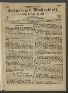 Grünberger Wochenblatt: Zeitung für Stadt und Land, No. 94. (26. November 1865)
