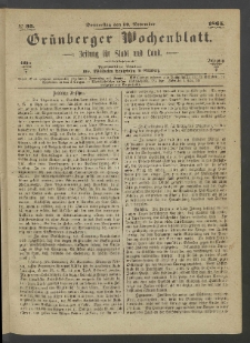 Grünberger Wochenblatt: Zeitung für Stadt und Land, No. 95. (30. November 1865)