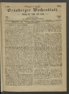 Grünberger Wochenblatt: Zeitung für Stadt und Land, No. 96. (3. December 1865)