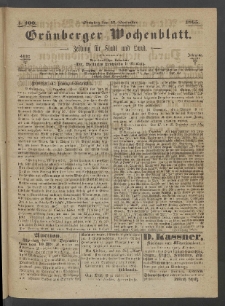 Grünberger Wochenblatt: Zeitung für Stadt und Land, No. 100. (17. December 1865)