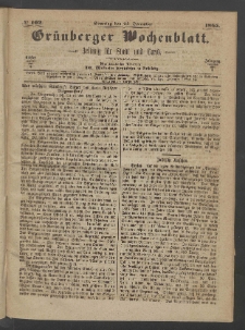Grünberger Wochenblatt: Zeitung für Stadt und Land, No. 102. (24. December 1865)