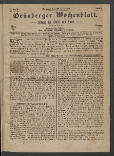Grünberger Wochenblatt: Zeitung für Stadt und Land, No. 103. (31. December 1865)