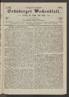 Grünberger Wochenblatt: Zeitung für Stadt und Land, No. 99. (9. Dezember 1866)