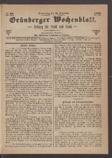 Gr&uuml;nberger Wochenblatt: Zeitung f&uuml;r Stadt und Land, No. 99. (12. Dezember 1867)