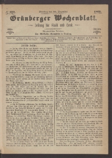 Gr&uuml;nberger Wochenblatt: Zeitung f&uuml;r Stadt und Land, No. 103. (24. Dezember 1867)