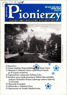 Pionierzy: czasopismo społeczno - historyczne, R. 11, 2006, nr 4 (26)
