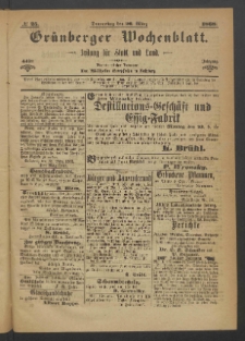 Grünberger Wochenblatt: Zeitung für Stadt und Land, No. 25. (26. März 1868)