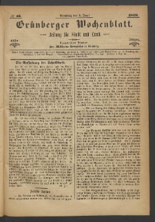Grünberger Wochenblatt: Zeitung für Stadt und Land, No. 46. (7. Juni 1868)