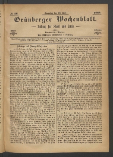 Grünberger Wochenblatt: Zeitung für Stadt und Land, No. 56. (12. Juli 1868)