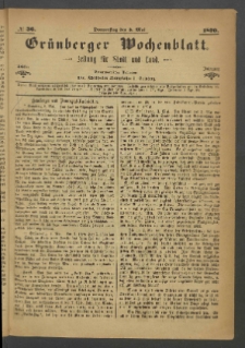 Grünberger Wochenblatt: Zeitung für Stadt und Land, No. 36. (5. Mai 1870)