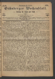 Gr&uuml;nberger Wochenblatt: Zeitung f&uuml;r Stadt und Land, No. 86. (29. October 1871)
