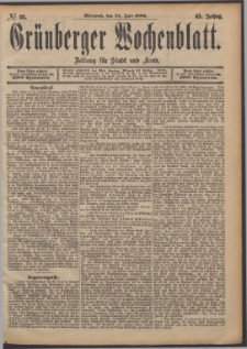 Gr&uuml;nberger Wochenblatt: Zeitung f&uuml;r Stadt und Land, No. 88. (24. Juli 1889)