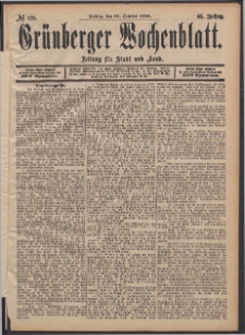 Gr&uuml;nberger Wochenblatt: Zeitung f&uuml;r Stadt und Land, No. 125. (18. October 1889)