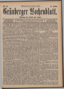 Grünberger Wochenblatt: Zeitung für Stadt und Land, No. 151. (18. December 1889)