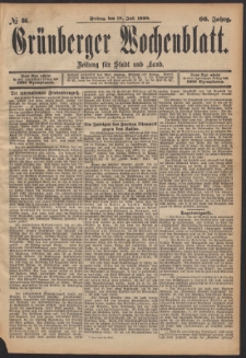 Grünberger Wochenblatt: Zeitung für Stadt und Land, No. 86. (18. Juli 1890)